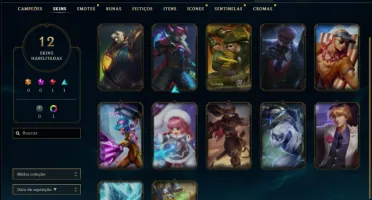 Conta Unranked (ex Platina) com 39 Champs e 12 Skins