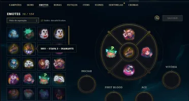 Conta Unranked (ex Platina) com 39 Champs e 12 Skins