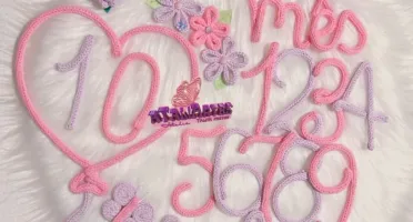 Kit Mêsversário Flores e Borboleta + Nome personalizado