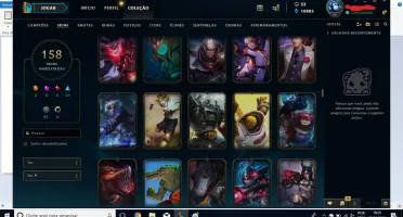 Conta League of Legends lvl50,todos campeões e 158 skins