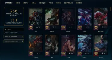 Bronze 3 com TODOS os champs e 225 Skins + Rammus Rei