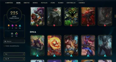 Bronze 3 com TODOS os champs e 225 Skins + Rammus Rei