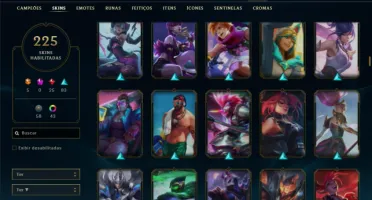 Bronze 3 com TODOS os champs e 225 Skins + Rammus Rei