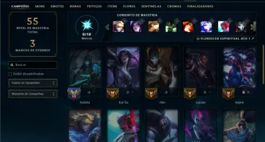 Unranked com 30 Champs e 4 Skins