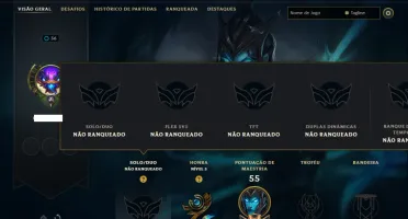 Unranked com 30 Champs e 4 Skins