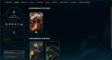 Unranked com 30 Champs e 4 Skins