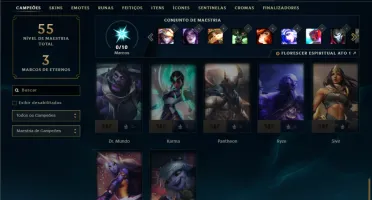 Unranked com 30 Champs e 4 Skins