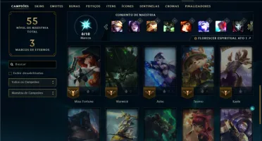 Unranked com 30 Champs e 4 Skins