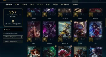 Conta ouro 1 com 25 skins e 71 champs