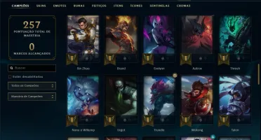 Conta ouro 1 com 25 skins e 71 champs