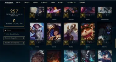 Conta ouro 1 com 25 skins e 71 champs