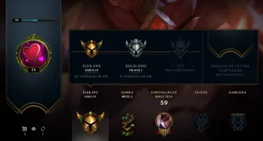 Conta LoL lvl 36, gold bom mmr; Skin ultimate