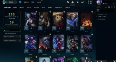 Conta lol Todos os campeões, 348 Skins email não confirmado