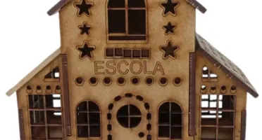 Kit 4 casinha em mdf mod 1 com e sem luminaria, maquete,...