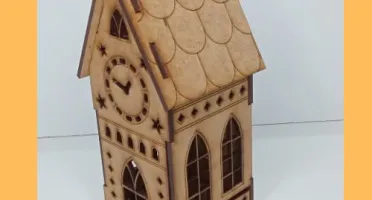 Kit 4 casinha em mdf mod 1 com e sem luminaria, maquete,...