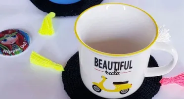 Kit Porta Copos em Crochê Boho Preto (03 Peças)
