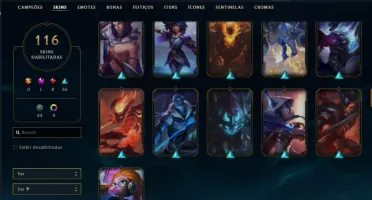 VENDO CONTA LOL, UNRANKED Ex-Diamante IV, 116 skins