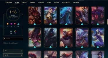 VENDO CONTA LOL, UNRANKED Ex-Diamante IV, 116 skins