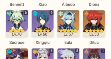 (AR53) Ganyu, Albedo, Xiao, Eula,