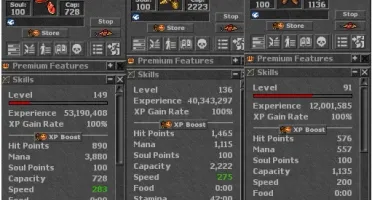 PROMOÇÃO! CONTA TIBIA - SORC 149 + PALLY 136 + DRUID 91 PVP