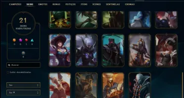 Conta prata 2 com 58 champs e 21 skins