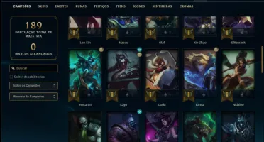 Conta prata 2 com 58 champs e 21 skins