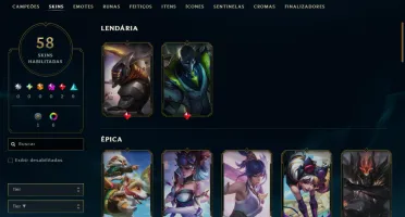 [Entrega Automática] Conta Lol Ouro, 58 Skins, 2 Lendárias