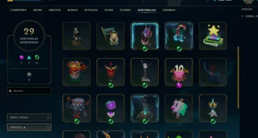 Conta lol lvl 702, 242 skins, esmerald 2, 333 MIL essências