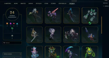 Conta lol lvl 702, 242 skins, esmerald 2, 333 MIL essências