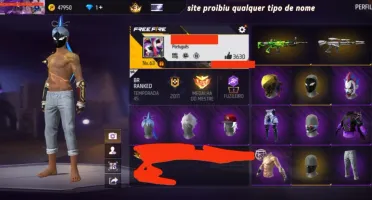 Conta de Free Fire Rara Com várias parcerias