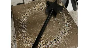 Varinha Estrela Preta 3D para Fantasia