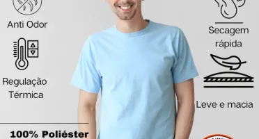 Camiseta Dry Fit Lisa - Branco, Azul, Cinza e Chumbo