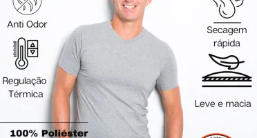 Camiseta Dry Fit Lisa - Branco, Azul, Cinza e Chumbo