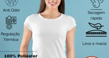 Camiseta Dry Fit Lisa - Branco, Azul, Cinza e Chumbo
