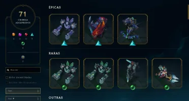 Conta Platina II, LVL 489, 194 skins, 120+ campeões.