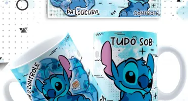 Arquivo Stitch Cansado Para Caneca