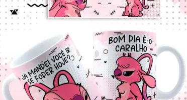 Arquivo Stitch Cansado Para Caneca