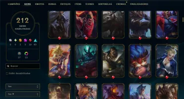 Ouro 4 com TODOS os Champs e 212 Skins ( TOP / MID / ADC )