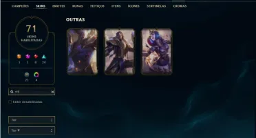 Conta ouro 4 com 105 Champs e 71 Skins + 1 Fragmento