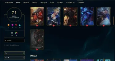 Conta ouro 4 com 105 Champs e 71 Skins + 1 Fragmento