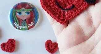 Kit do Amor Aplique Corações em Crochê