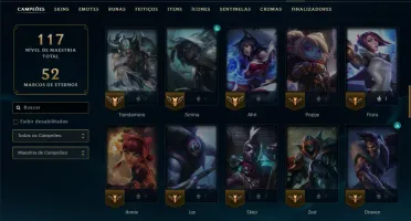 Mestre com 75 Champs e 10 Skins ( 70 PDL )