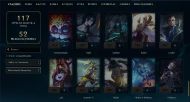 Mestre com 75 Champs e 10 Skins ( 70 PDL )