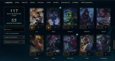 Mestre com 75 Champs e 10 Skins ( 70 PDL )