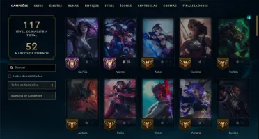 Mestre com 75 Champs e 10 Skins ( 70 PDL )
