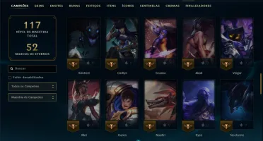 Mestre com 75 Champs e 10 Skins ( 70 PDL )