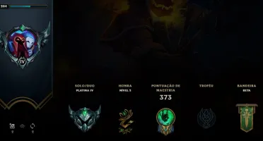 Conta smurf plat 4 win rate bom ganhando bastante pdl