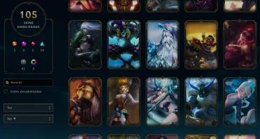 Conta League of Legends 111 Campeões, 105 Skins
