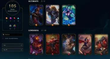 Conta League of Legends 111 Campeões, 105 Skins
