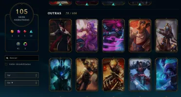 Conta League of Legends 111 Campeões, 105 Skins